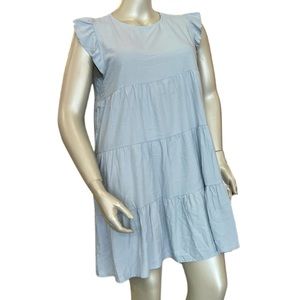 KIRUNDO Women’s Summer Dress Sleeveless Ruffle Sleeve Round Neck Mini Dress NWT